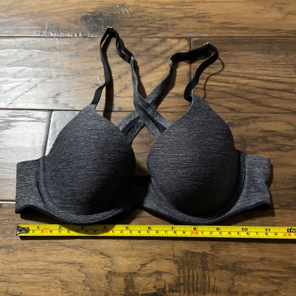 aerie sunnie cross back lightly lined bra grey black size 32B - Picture 8 of 8